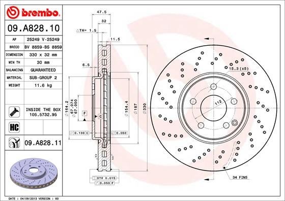 Mercedes W211 Ön Fren Diski BREMBO