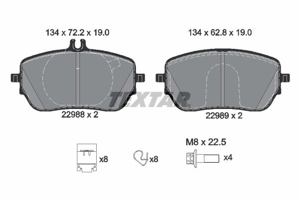 Mercedes W177 V177 W247 C118 X118 H247 Ön Fren Balatası TEXTAR