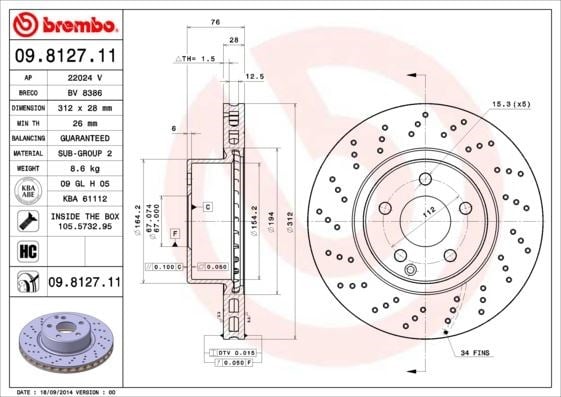 Mercedes S-Class W220 Ön Fren Diski BREMBO
