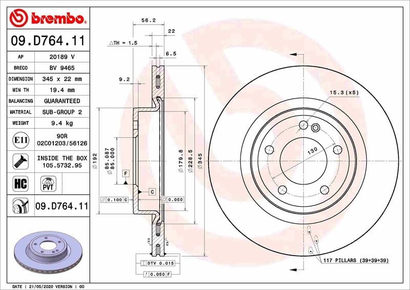 Mercedes G-Class W463 Arka Fren Diski BREMBO
