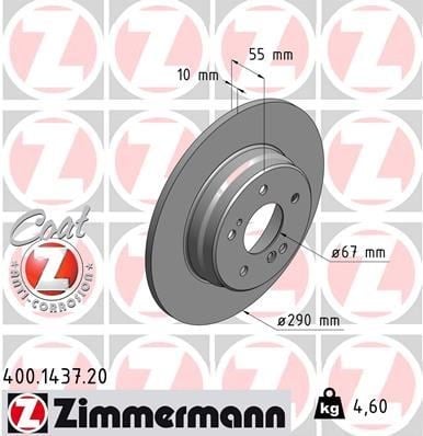Mercedes W203 CL203 S203 C209 A209 Arka Fren Diski ZIMMERMANN