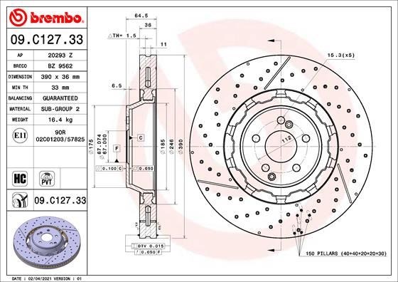 Mercedes-Benz Ön Fren Diski Dual Cast BREMBO