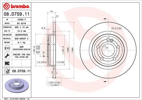 Mercedes W177 V177 W247 C118 X118 H247 Arka Fren Diski BREMBO