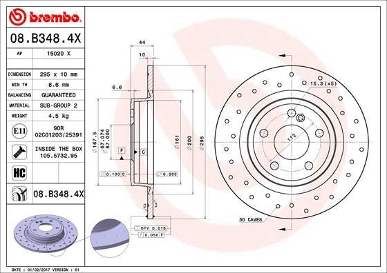 Mercedes W176 W246 C117 X156 Arka Fren Diski BREMBO