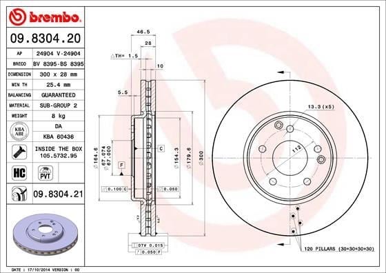 Mercedes W203 Ön Fren Diski BREMBO