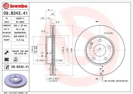Mercedes W176 Ön Fren Diski BREMBO