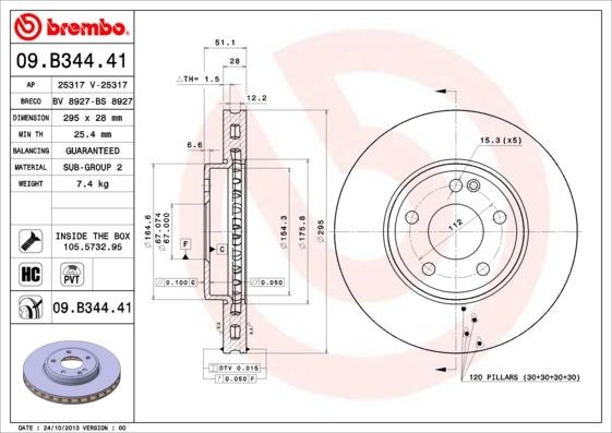 Mercedes W176 Ön Fren Diski BREMBO