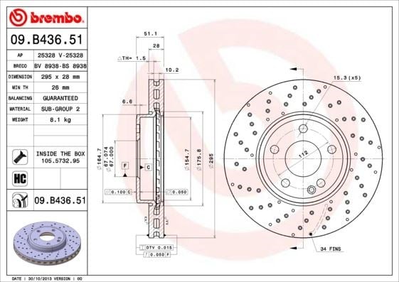 Mercedes W176 Ön Fren Diski BREMBO