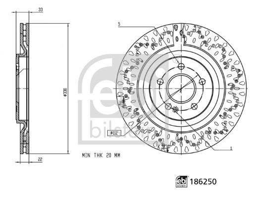 Mercedes W177 V177 C118 H247 Fren Diski Arka 4-matic FEBI