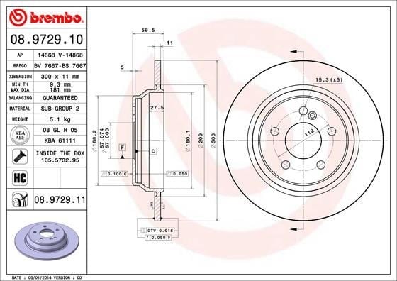 Mercedes S-Class W220 Arka Fren Diski [98>05] BREMBO