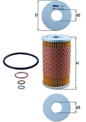 Mercedes W110 W111 W112 W114 W115 W123 S123 C123 W460 Yağ Filtresi MAHLE