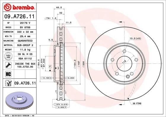 Mercedes-Benz Ön Fren Diski UV Kaplamalı BREMBO