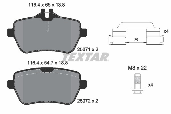 Mercedes W222 V222 X222 C217 C117 R231 Arka Fren Balatası TEXTAR