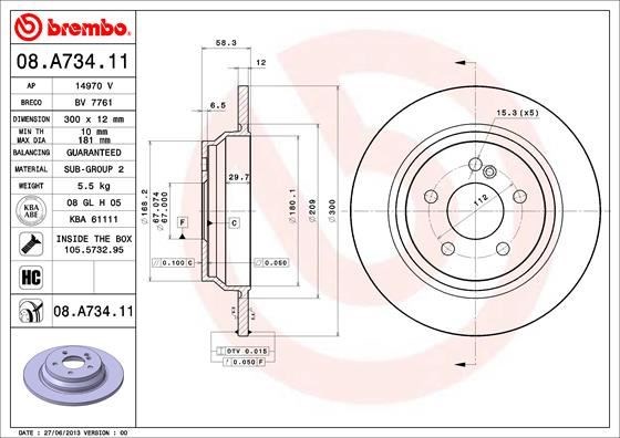 Mercedes S-Class W221 C216 Arka Fren Diski BREMBO