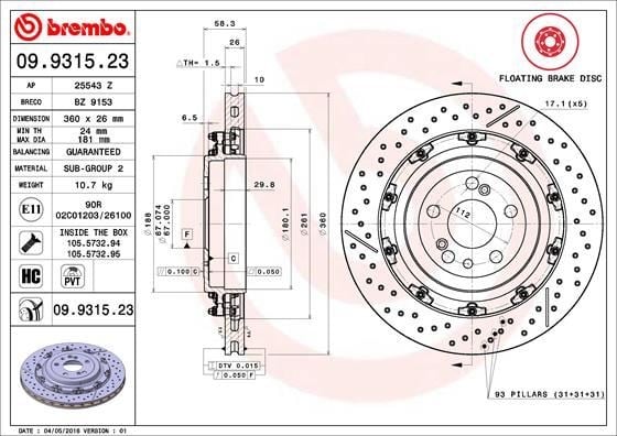 Mercedes-Benz Arka Fren Diski Floating BREMBO