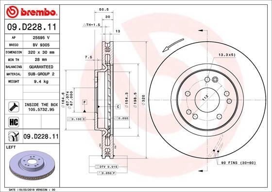 Mercedes-Benz Ön Fren Diski UV Coated BREMBO