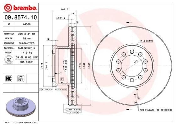 Mercedes-Benz Actros MP4 Fren Diski BREMBO