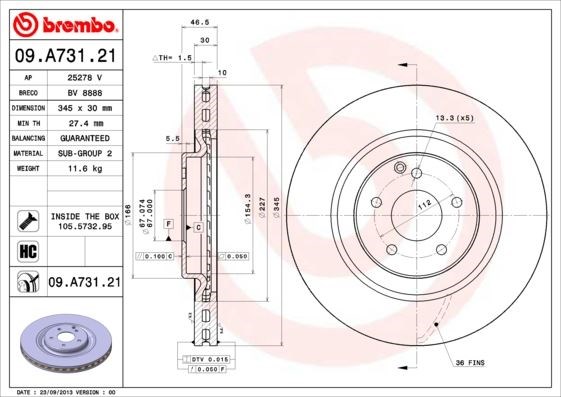 Mercedes W203 Ön Fren Diski BREMBO
