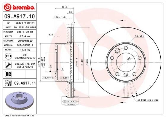 Mercedes-Benz Ön Fren Diski UV Coated BREMBO