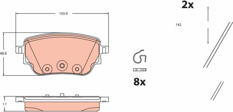 Mercedes W177 V177 Arka Fren Balatası TRW