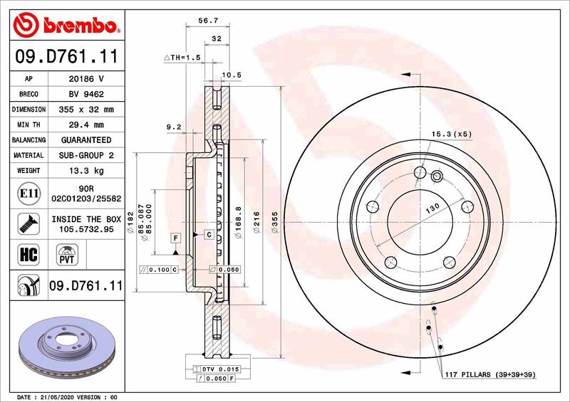Mercedes G-Class W463 Ön Fren Diski BREMBO