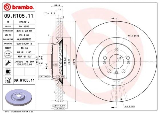 Mercedes GL-Class X164 Ön Fren Diski 4-Matic BREMBO