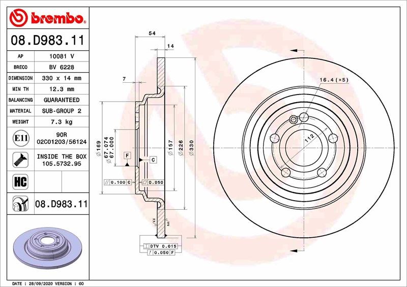 Mercedes GLE-Class V167 Arka Fren Diski BREMBO