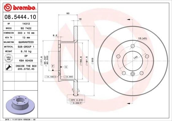 Mercedes-Benz Ön Standart Fren Diski BREMBO