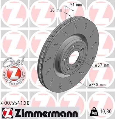 Mercedes W177 W247 C118 Spor Tip Ön Fren Diski ZIMMERMANN
