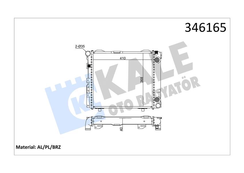 Mercedes W201 Motor Su Radyatörü Klimasız / Otomatik Şanzıman KALE-RADYATOR