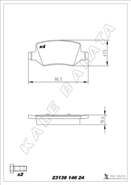 Mercedes W168 Arka Fren Balatası KALE-BALATA
