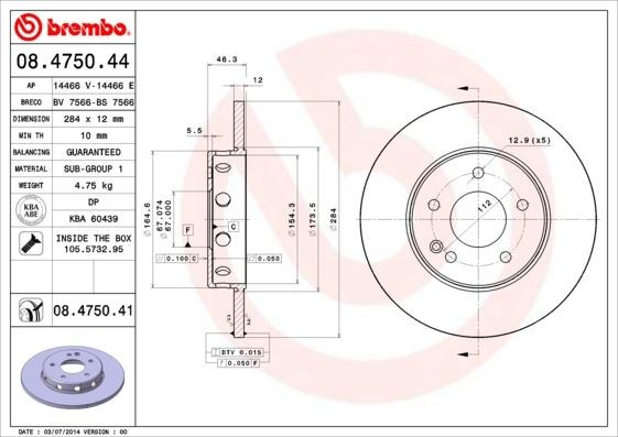Mercedes C-Class W202 93>00 Ön Fren Diski BREMBO