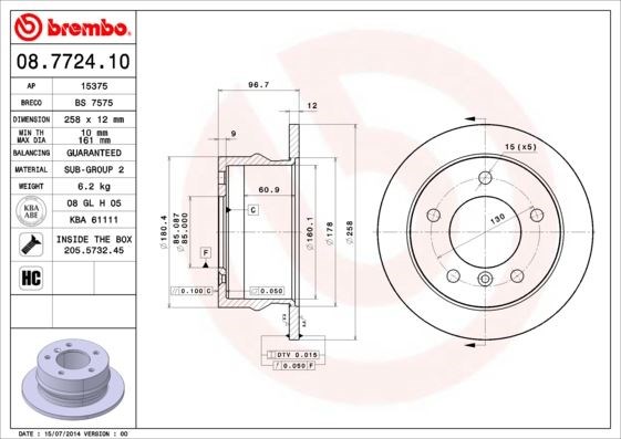 Mercedes W463 Arka Fren Diski BREMBO