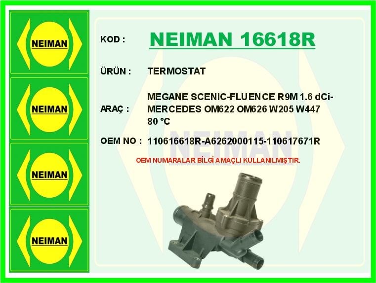 Mercedes W205 W447 Renault Megane Scenic Fluence Termostat 80 C BESCHER