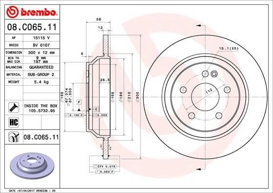 Mercedes Vito W447 Arka Fren Diski BREMBO