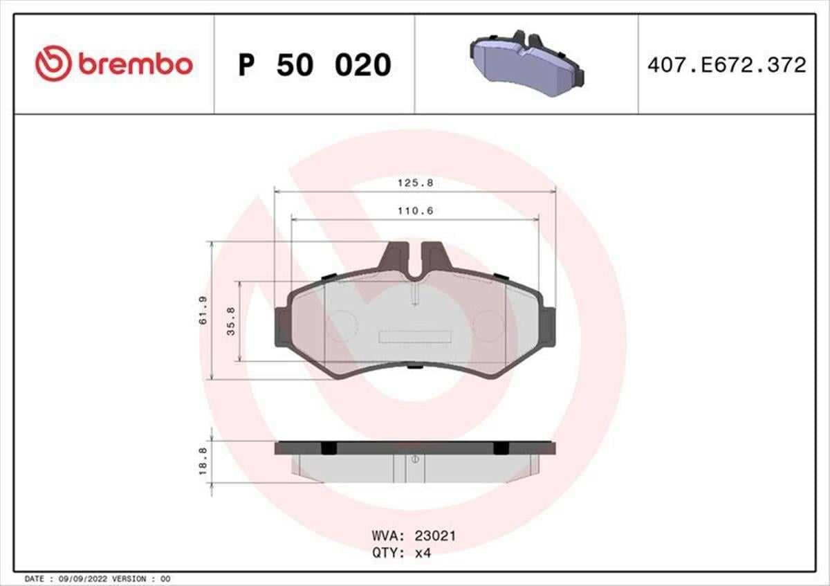 Vw Lt 97-03 Mercedes Sprinter 95-06 Arka Fren Balatası Brembo Kulaksız 2D0698451b