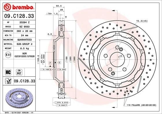 Mercedes-Benz Arka Fren Diski Dual Cast BREMBO