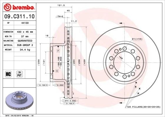 Mercedes-Benz Actros MP4 Fren Diski BREMBO