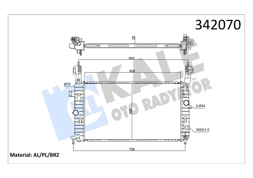 Opel Meriva Motor Su Radyatörü KALE-RADYATOR