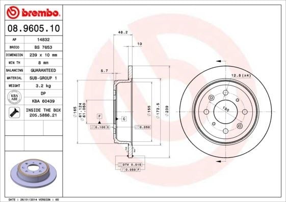 MG Arka Standart Fren Diski BREMBO