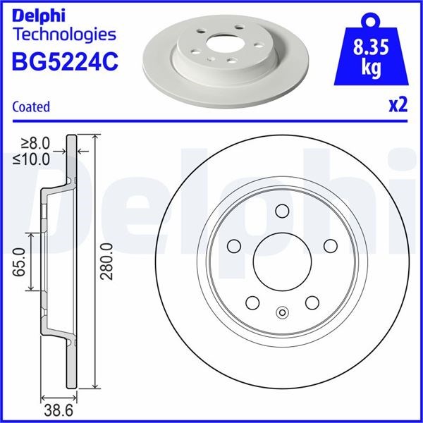 MG ZS EV Arka Fren Diski Dolu Tip DELPHI