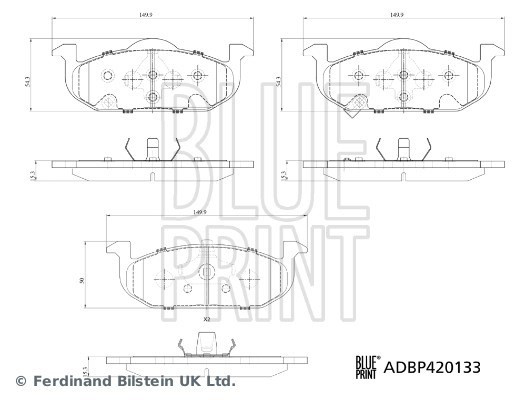 MG 3 350 AP Fren Balatası Takımı BLUEPRINT