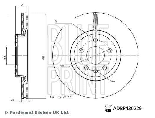MG HS Ön Fren Diski Hava Kanallı BLUEPRINT