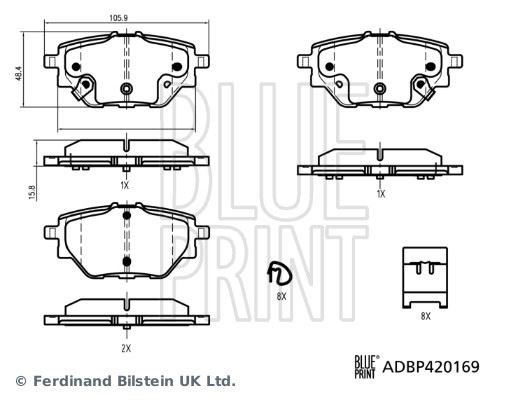 MG HS Fren Balatası Takımı BLUEPRINT