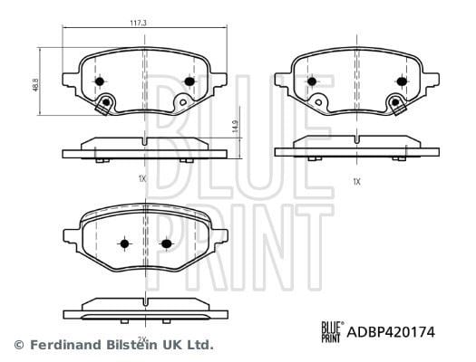 MG ZS Fren Balatası Takımı BLUEPRINT