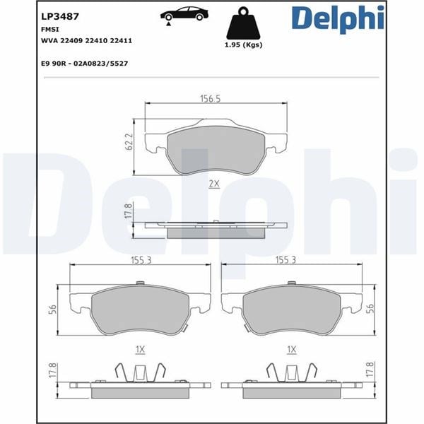 MG 350 5 ZS GT Ön Fren Balatası DELPHI