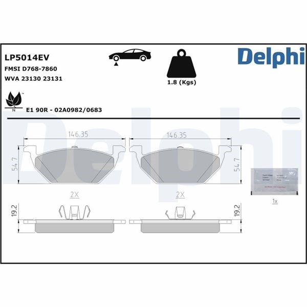 Seat Mii Elektrikli Fren Balatası DELPHI