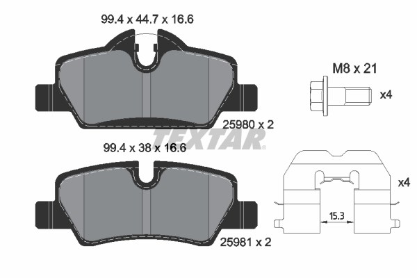 Mini F55 F56 F57 Arka Fren Balatası TEXTAR