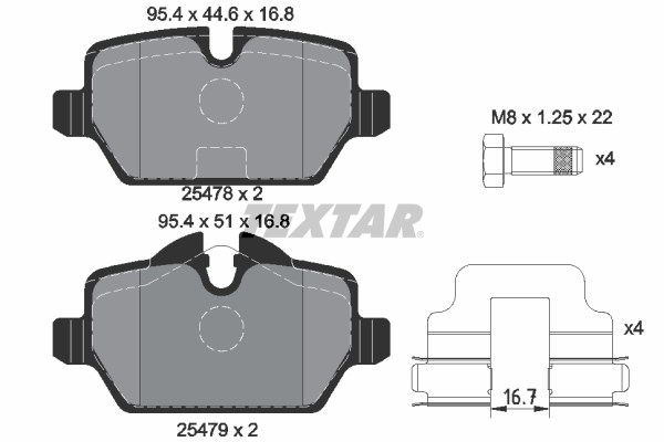 Mini R60-R61 Arka Fren Balatası TEXTAR