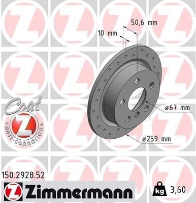Mini F55 F56 F57 Arka Fren Diski Delikli ZIMMERMANN